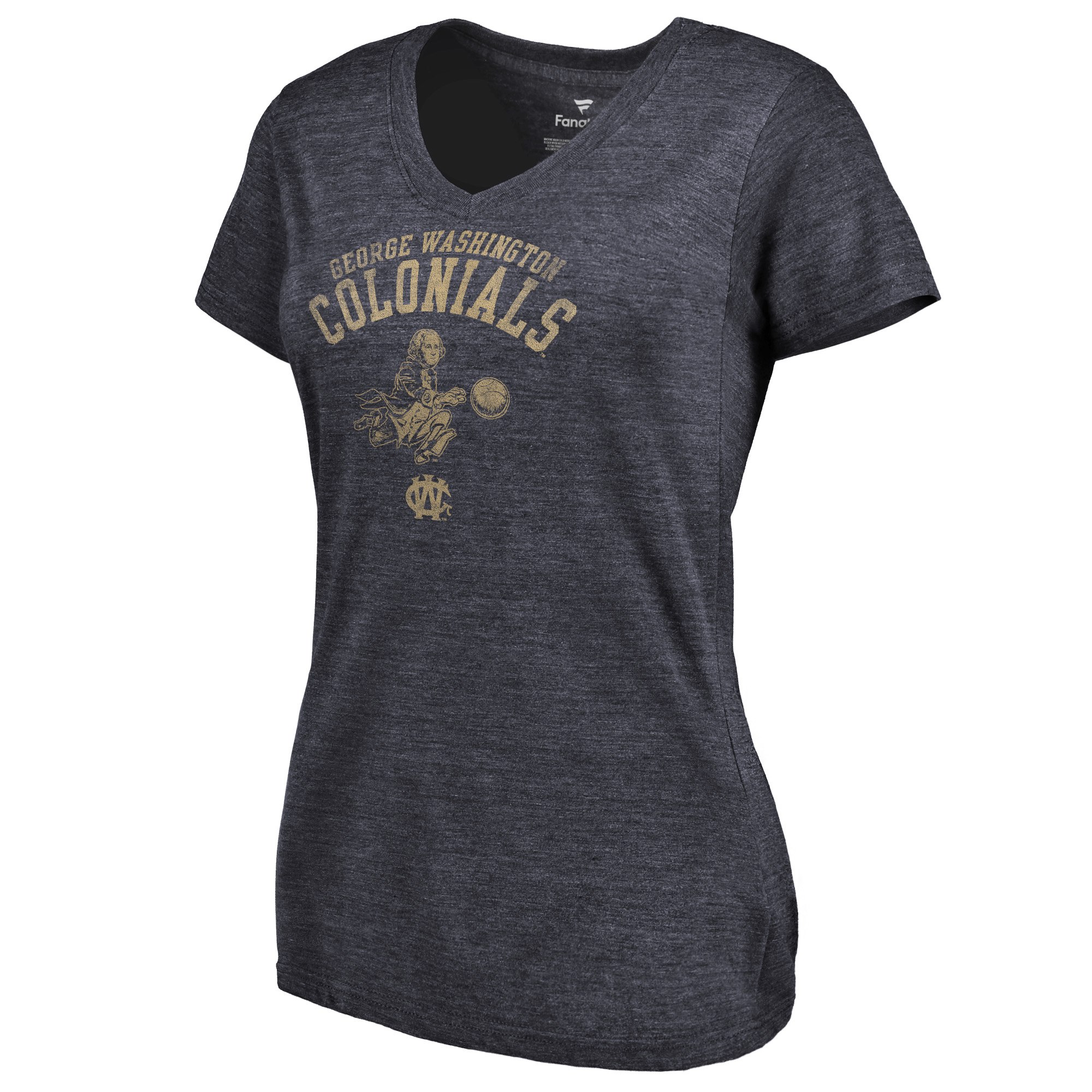 2020 NCAA Fanatics Branded George Washington Colonials Women Navy Vault Arch Over Logo TriBlend VNeck TShirt->ncaa t-shirts->Sports Accessory